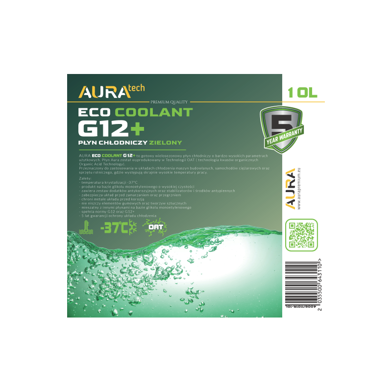 AURA Antifrezz ECO G12 + GREEN 10 л