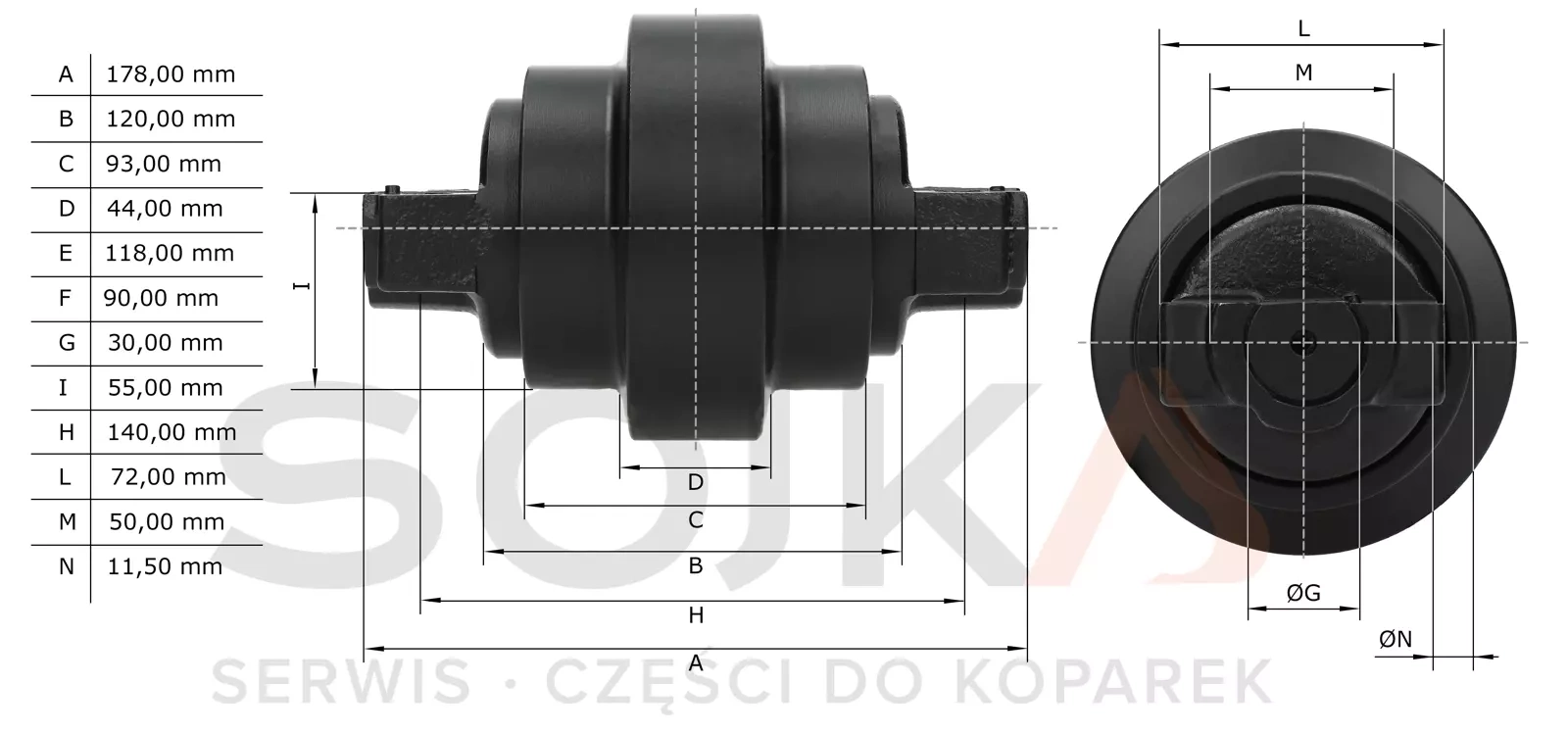 Рулон jezdna CAT 303.5