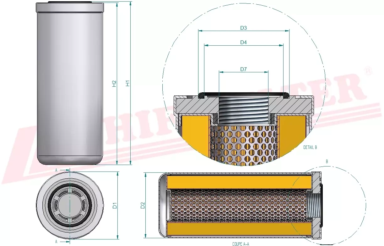 Фильтр для гидравлического масла HIFI FILTER SH 56605
