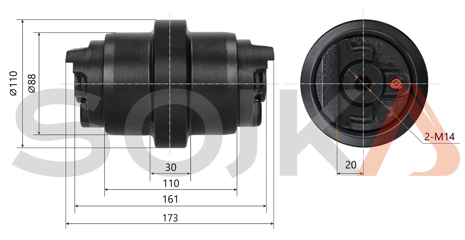 Рулон jezdna KOMATSU PC30MR