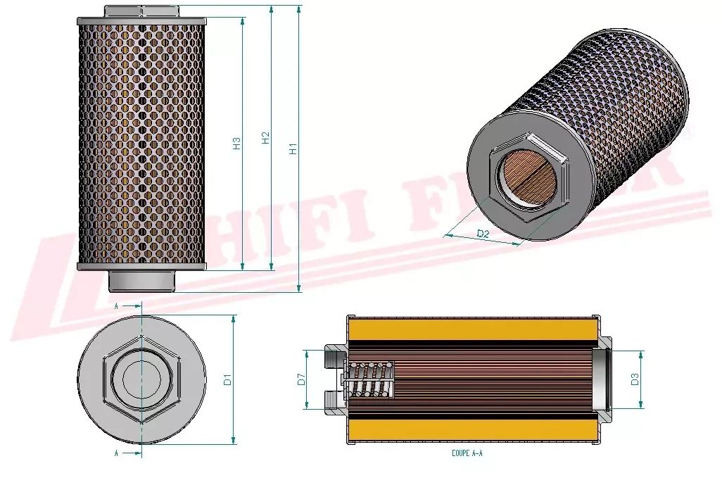 Фильтр для гидравлического масла HIFI FILTER SH 60166