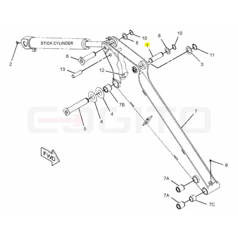 Штифт 35X130 Cat ARM мини-экскаватор