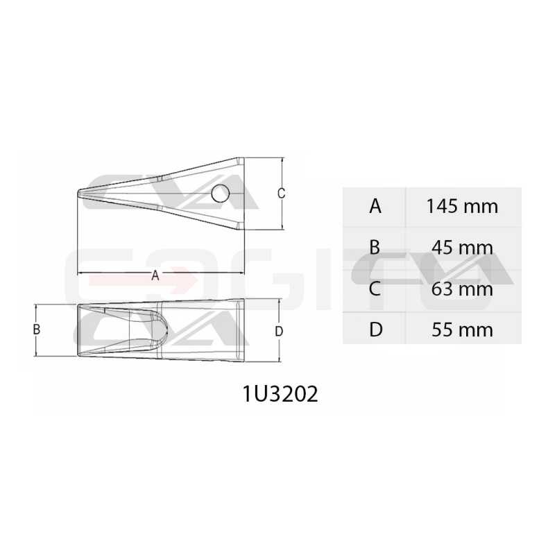 Зуб ковша CAT CVA 1.3 kg J200