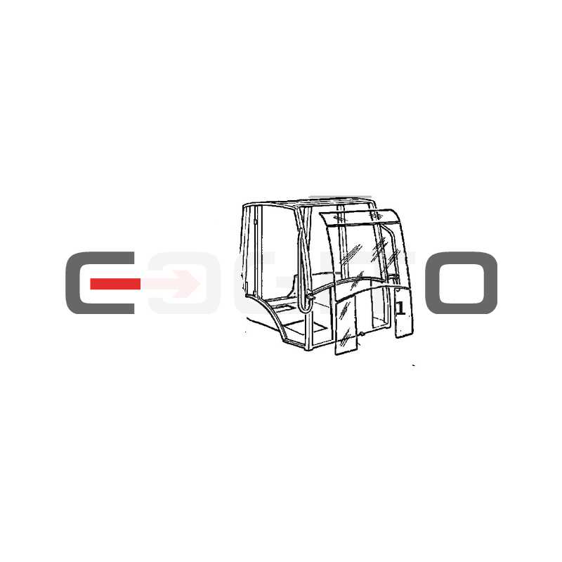 ВЕТРОВОЕ СТЕКЛО НИЖНЯЯ ЛЕВАЯ СТОРОНА ШЕЛКОГРАФИЯ ЭКСКАВАТОР-ПОГРУЗЧИК KOMATSU WB93R