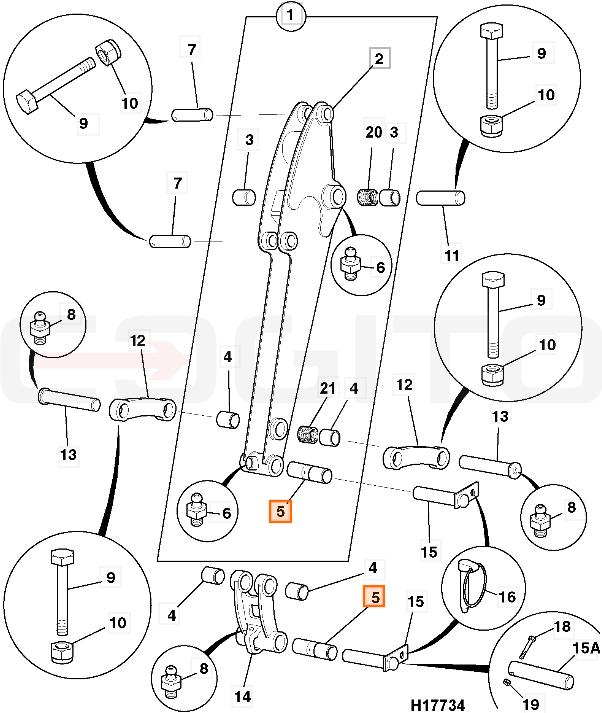 ВТУЛКА КОВША, JCB МИНИ-ЭКСКАВАТОР