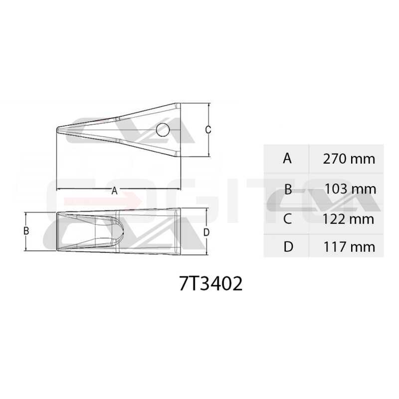 Зуб CAT для ковша экскаватора J400 9KG CVA