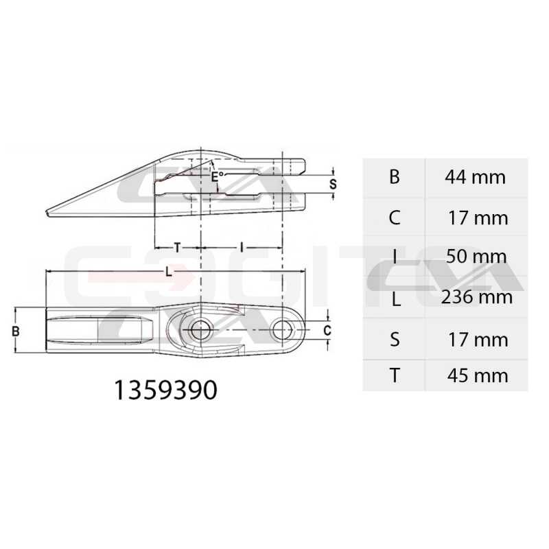 Зуб ковша CVA 1,6 кг, мини-экскаватор CAT