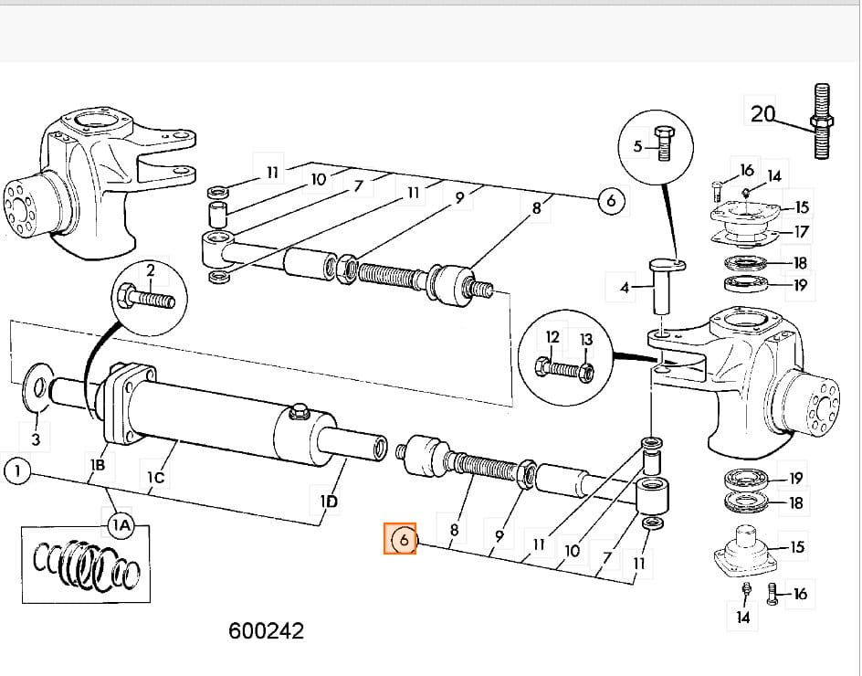 Рулевая тяга JCB 526-55, 528-70, 526s, 530