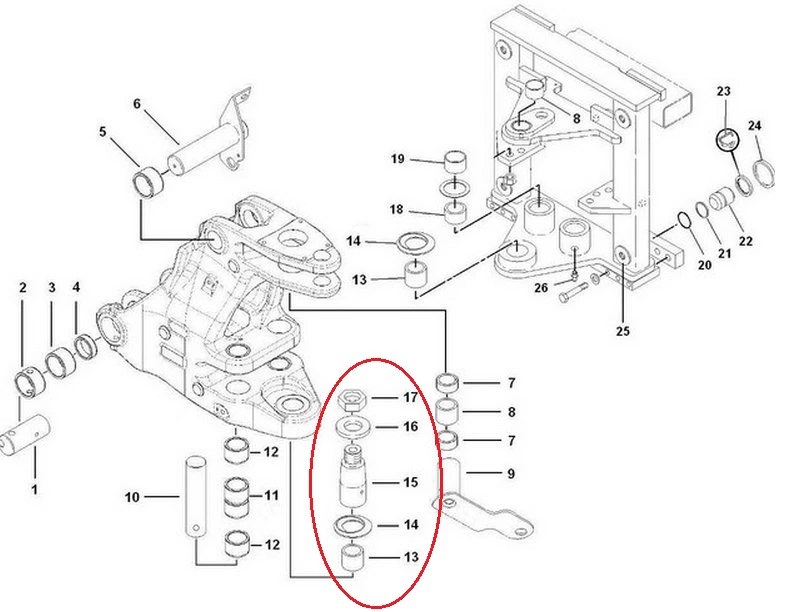 Конический штифт CAT 428 ремонтный комплект 9R-0234