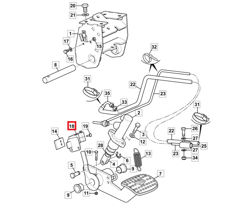 ДАТЧИК ОСТАНОВКИ JCB 3CX 4CX