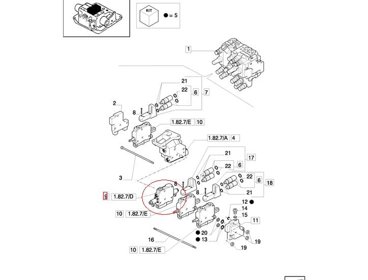 БЛОК КЛАПАНА ПОДЪЕМНИКА EDC NEW HOLLAND CASE 87553794-87553795
