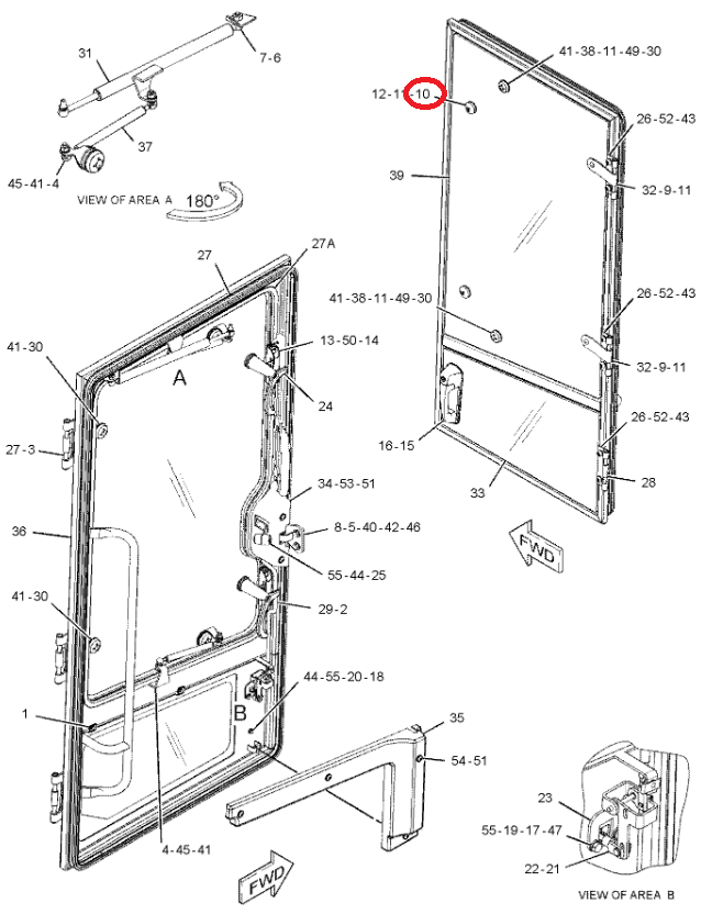 ШАРНИР КРЕПЛЕНИЯ СТЕКЛА CAT 428D 428E 1298542