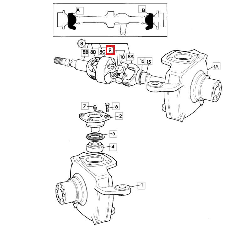ПОЛУОСНЫЙ крест JCB 3CX 4CX 914/86402 35X93