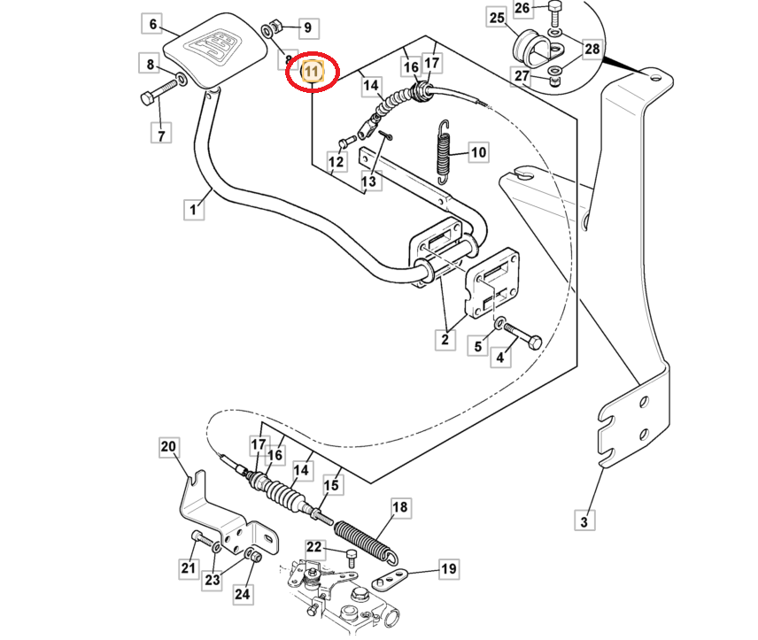 ТРОС ГАЗА ПОГРУЗЧИК JCB PERKINS RG RE 331/49484