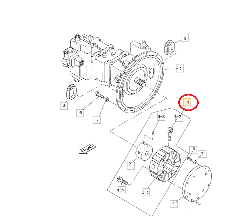МУФТА ГИДРАВЛИЧЕСКОГО НАСОСА JCB СЕРИЯ JS KNJ0186