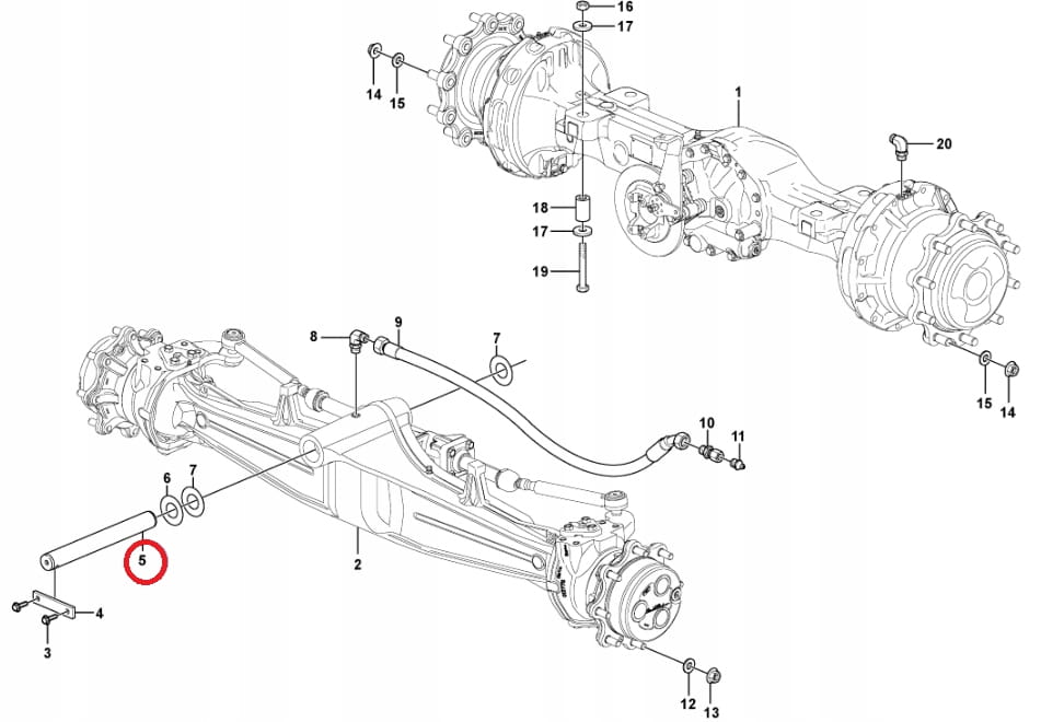 Штифт переднего моста VOLVO BL60 70 71 50x510