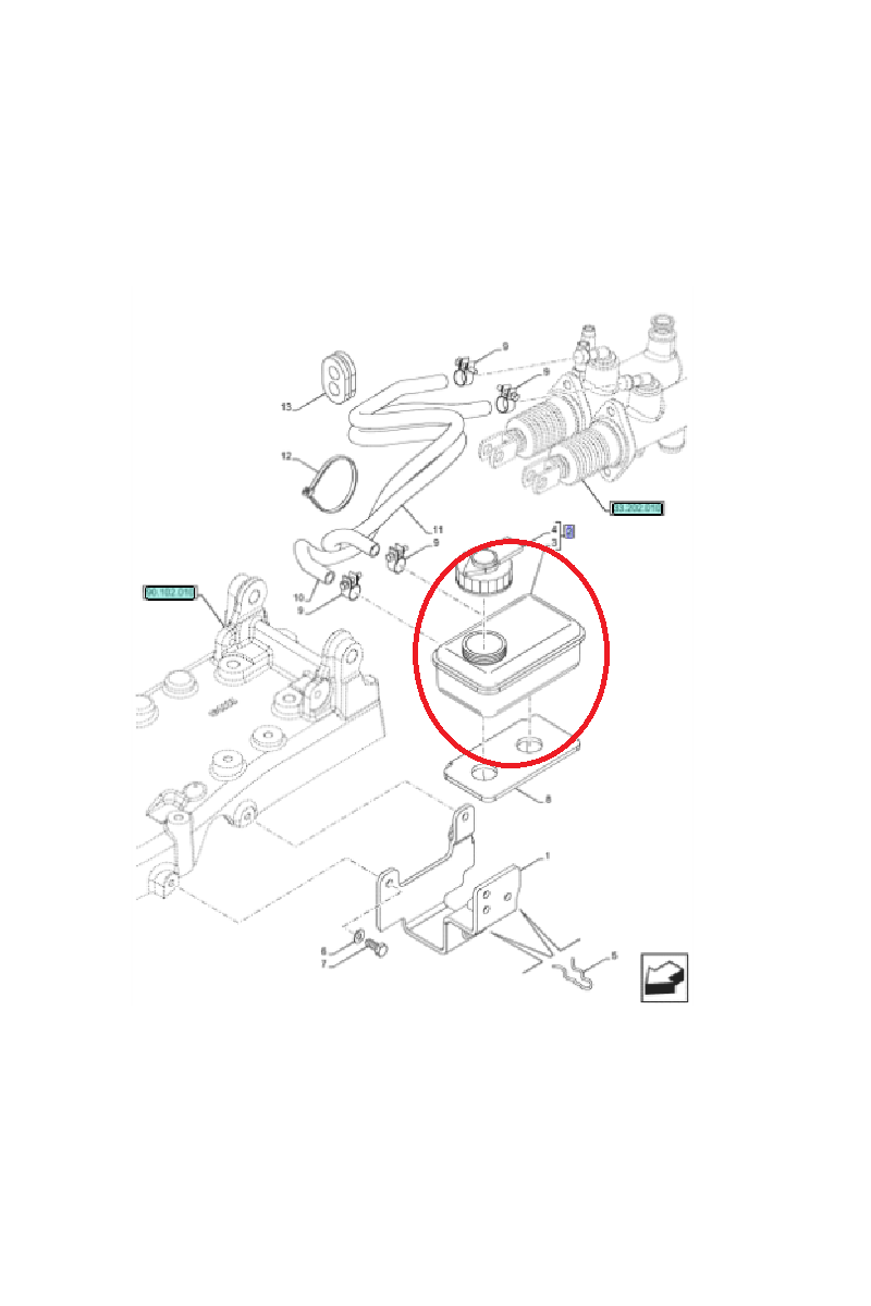 Бачок тормозной жидкости New Holland CNH 87310627-5188589