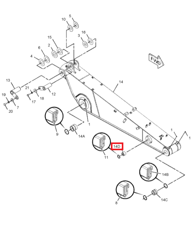 Рукав CAT M313D M315 M316D M318F 1144866