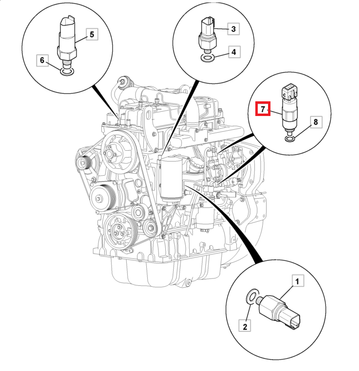 Датчик подачи топлива Delphi 176-6219 CAT 428D 432E 420E