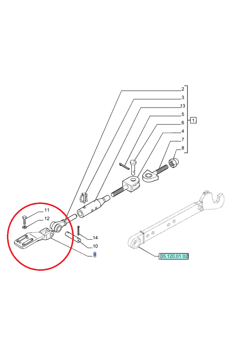 КРОНШТЕЙН СТАБИЛИЗАТОРА НИЖНЕЙ ТЯГИ NEW HOLLAND CASE CNH 84517772-47127308