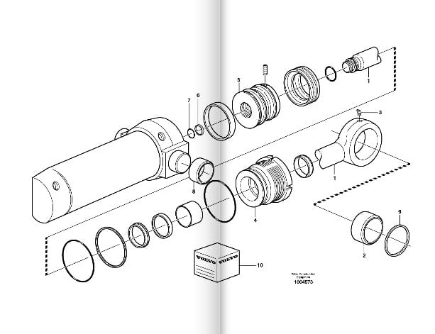 Ремкомплект привода поворота задней бабки Volvo BL71 (8 el.)