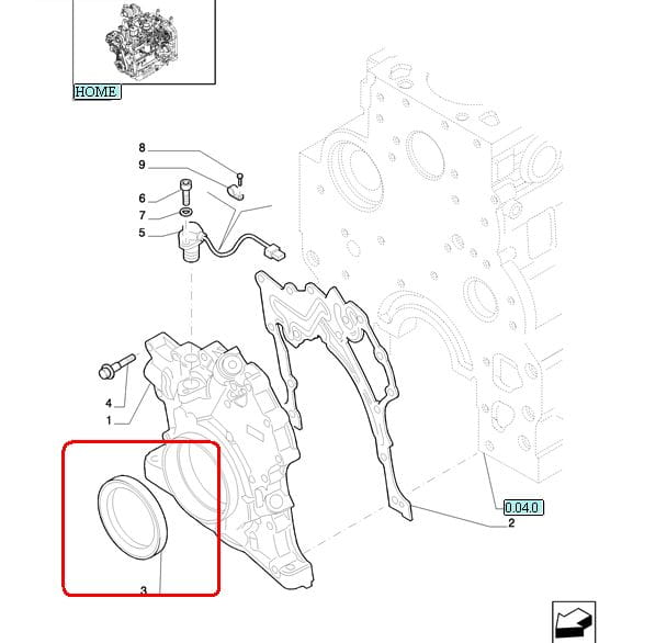 УПЛОТНИТЕЛЬ КОЛЕНЧАТОГО ВАЛА ПЕРЕДНИЙ NEW HOLLAND CASE STEYR 4890832-5801483558