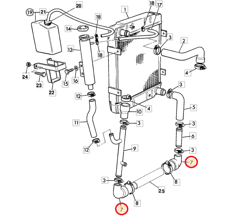 ЛОКОТЬ ШЛАНГА РАДИАТОРА JCB 3CX 4CX 834/00666